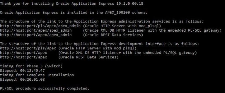 Oracle Apex 19.1