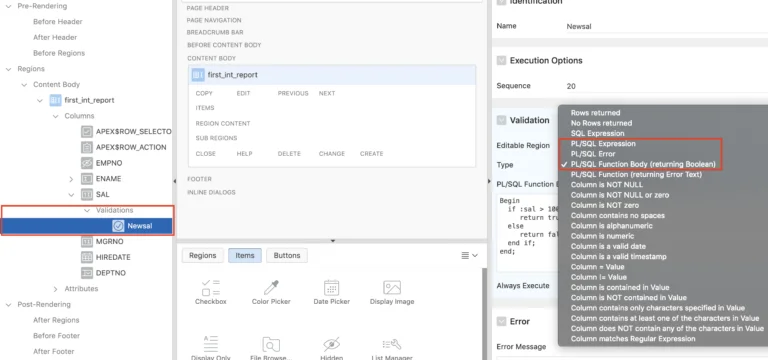 Oracle Apex - Create PL/SQL Expressions.
