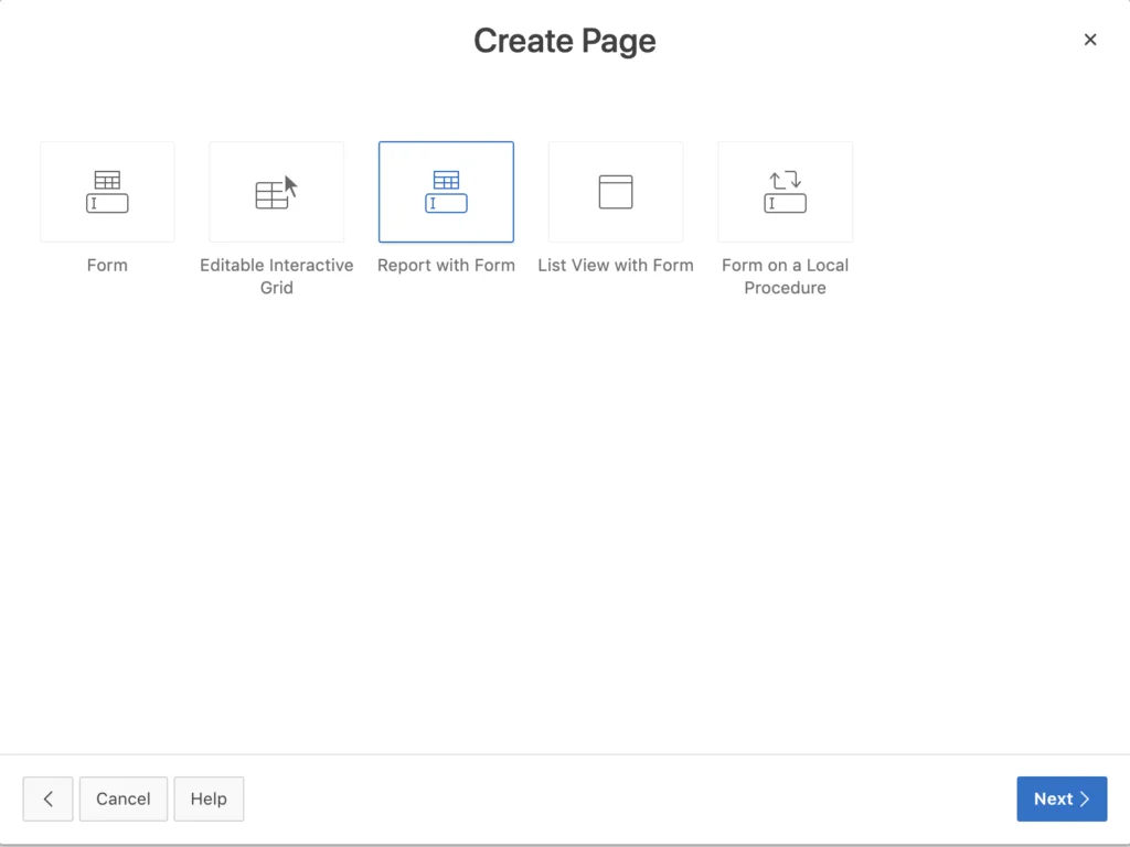 Oracle Apex - Report with Form