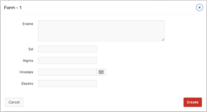 Oracle Apex form layout label at left side.