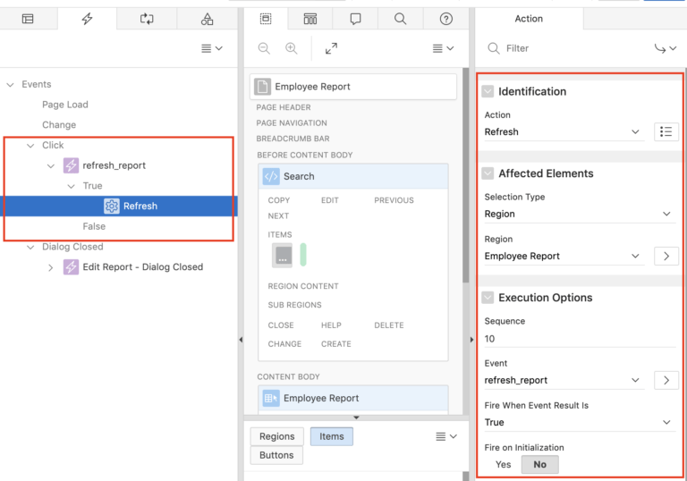Dynamic Action setting for a button.