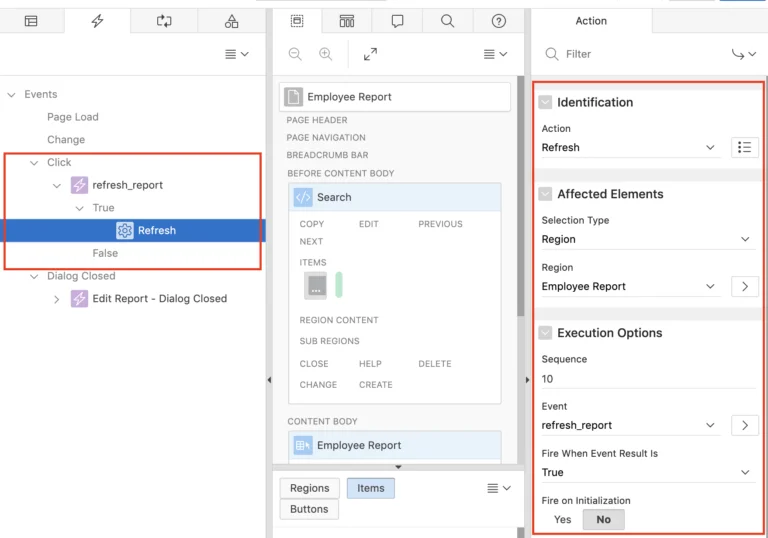 Dynamic Action setting for a button.
