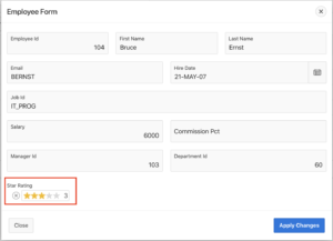 Oracle Apex star rating customised look.