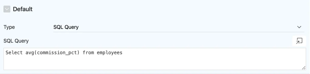 Oracle Apex - SQL Query default value.