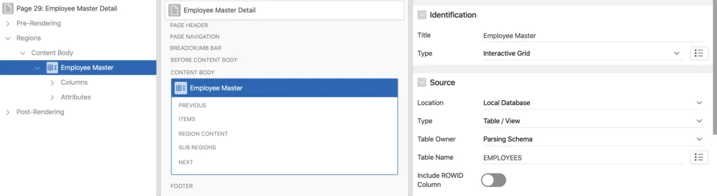 Oracle Apex - Create Master Grid