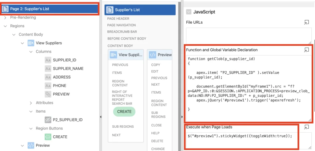 Oracle Apex - Execute JavaScript on Page load.