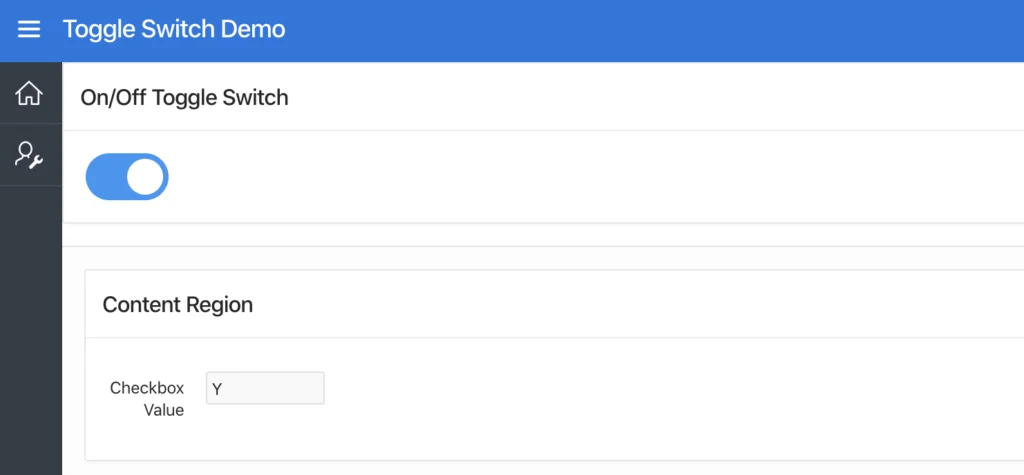 Customized toggle switch output in Oracle Apex.