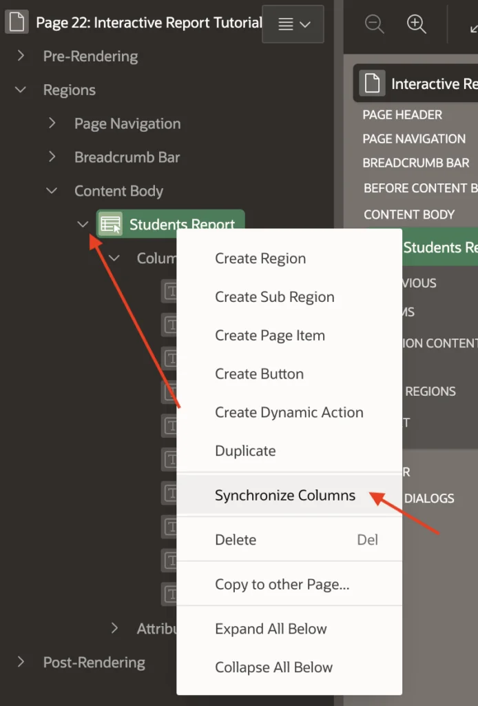 Oracle Apex - synchronize columns.