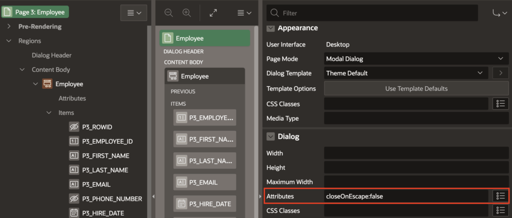Prevent close modal dialog on ESC key.