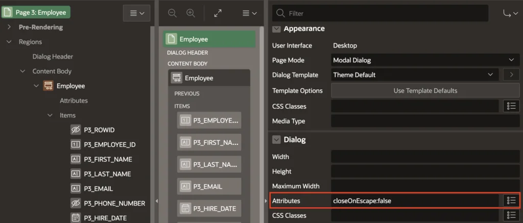 Prevent close modal dialog on ESC key.