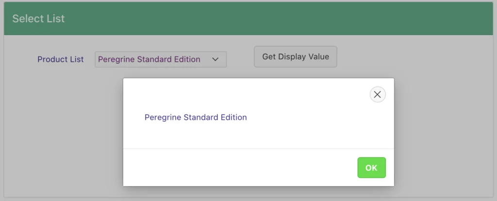 Get display value for selected element from select list in Oracle Apex.