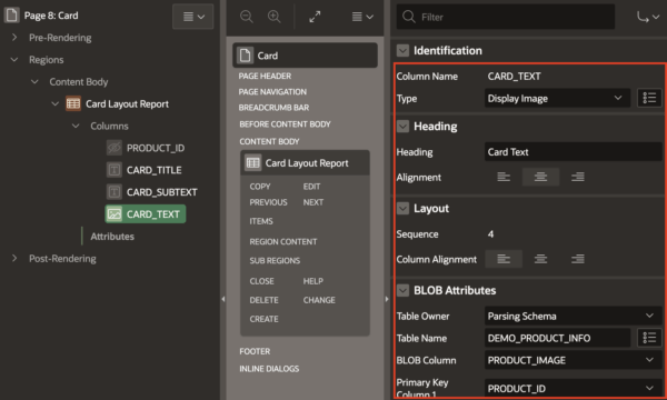 Layouteditor Oracle Creating Card Layout Report with Images in Oracle APEX • Vinish.Dev
