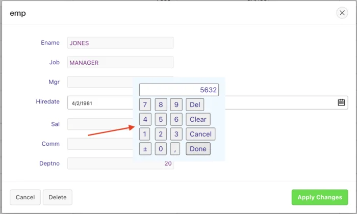 jQuery.NumPad output.