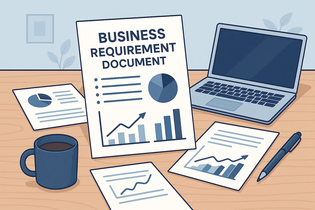 Business Requirement Document template with essential components highlighted
