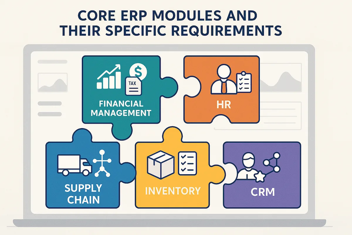 Core ERP modules for SRS document.