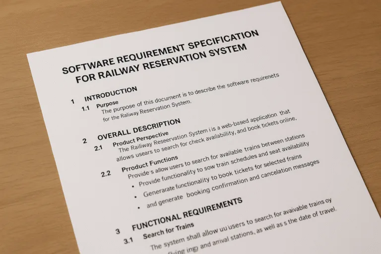 software requirement specification for railway reservation systems