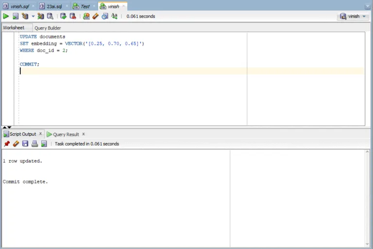 UPDATE Statement in Oracle Database 23ai