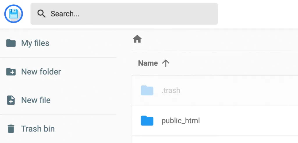 cPanel File Manager interface showing WordPress public_html folder.