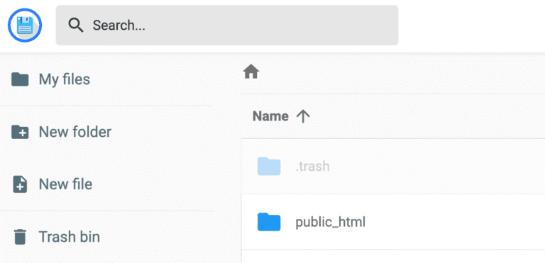 cPanel File Manager interface showing WordPress public_html folder.