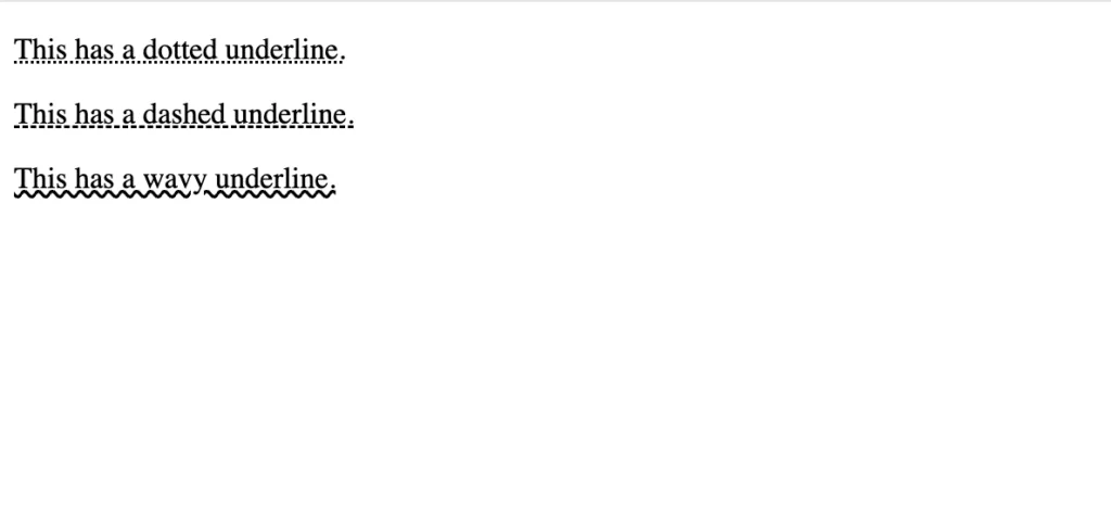 CSS wavy Underline text example.