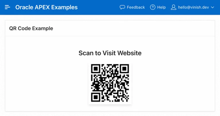 Displaying QR Code in Oracle APEX.