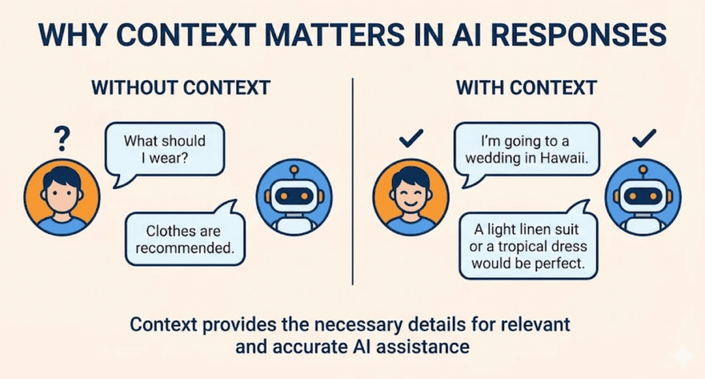 Infographic on Why Context Matters in AI Responses.