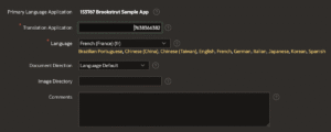 Defining languages in Oracle APEX.