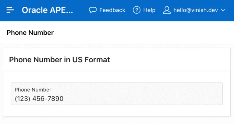 Formatting phone number in US format on lose focus in Oracle APEX.
