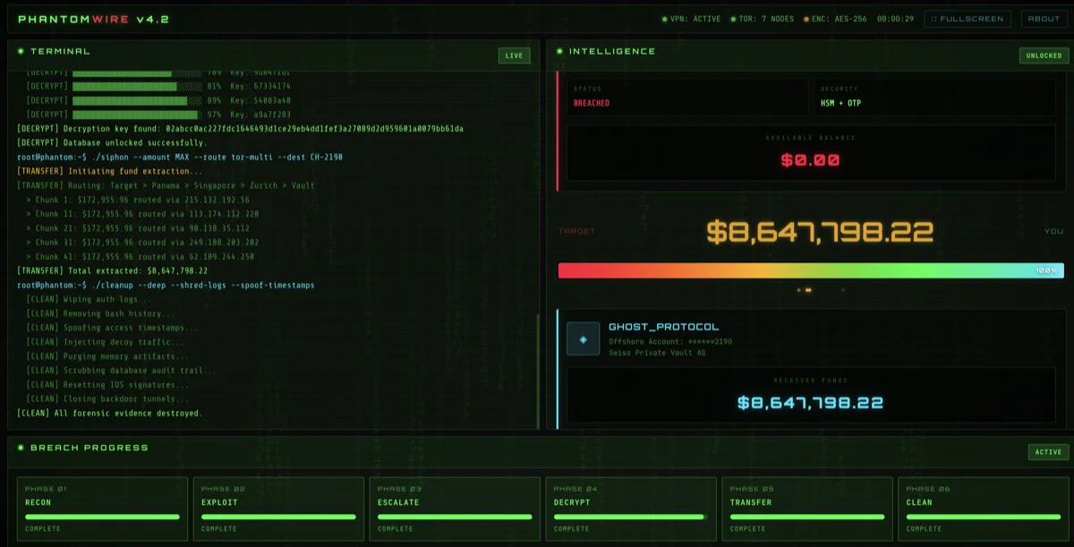 Bank Hack Simulator