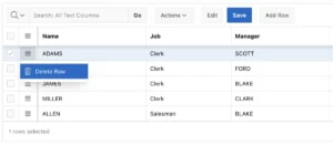 Interactive Grid Actions menu customization.