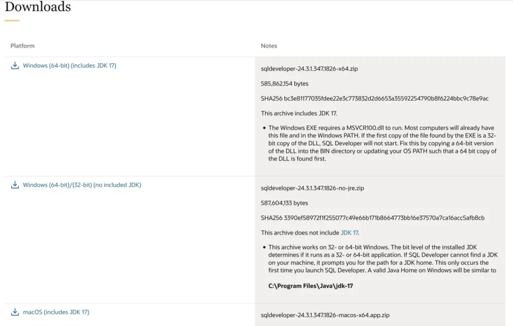 Download Oracle SQL Developer.