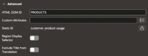 Set HTML DOM ID for the report in Oracle APEX.