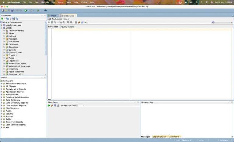 Oracle SQL Developer IDE.