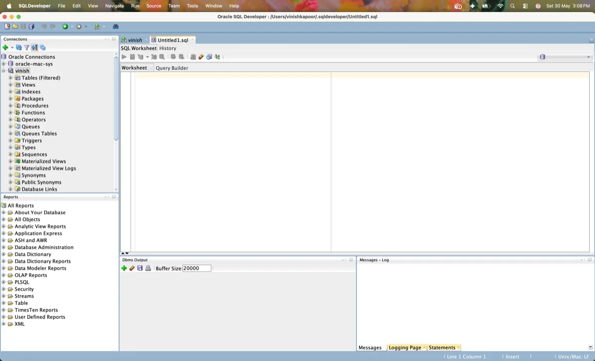 Oracle SQL Developer IDE.
