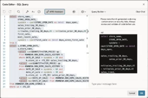 Using AI in Oracle APEX code editors.