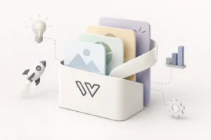 Minimal 3D illustration of wrapper startups with layered AI app interfaces, startup icons, light theme.