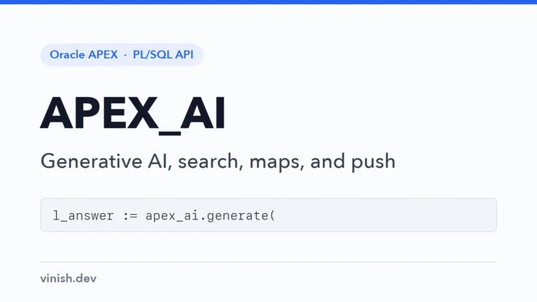 How to Call Generative AI and Search from PL/SQL Using APEX_AI and APEX_SEARCH