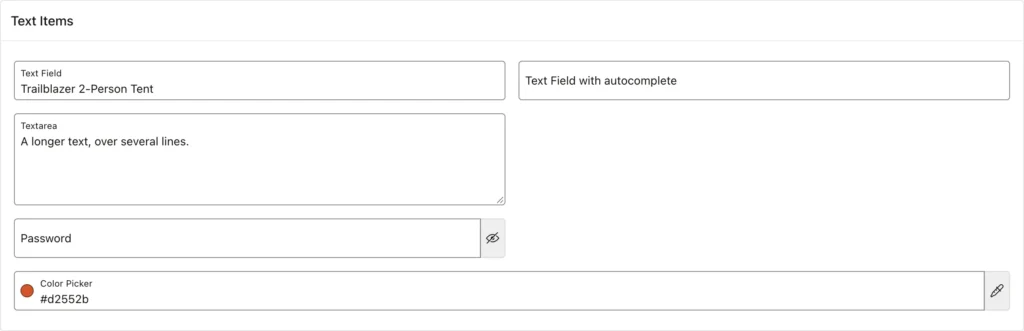 A region of text items in Oracle APEX after hiding the number field and date picker with apex.item hide
