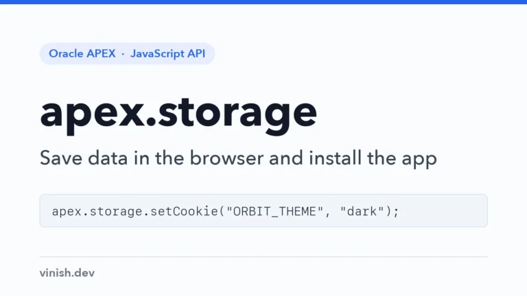 How to Save Data in the Browser and Prompt App Installs Using apex.storage and apex.pwa