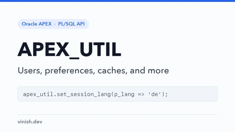 How to Manage Users, Preferences, and Caches Using APEX_UTIL
