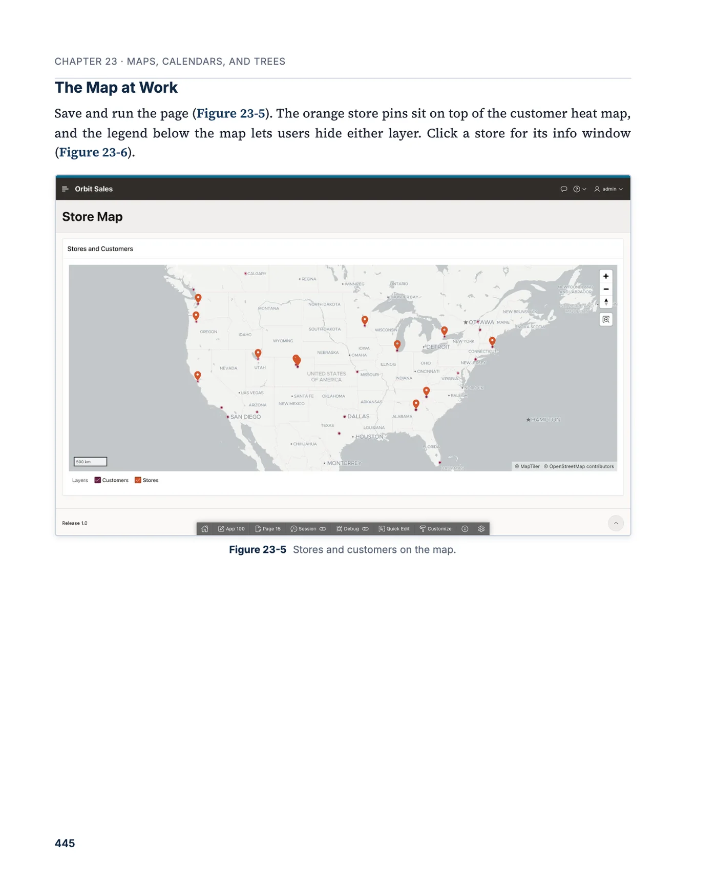 A page of chapter 23 with the store map