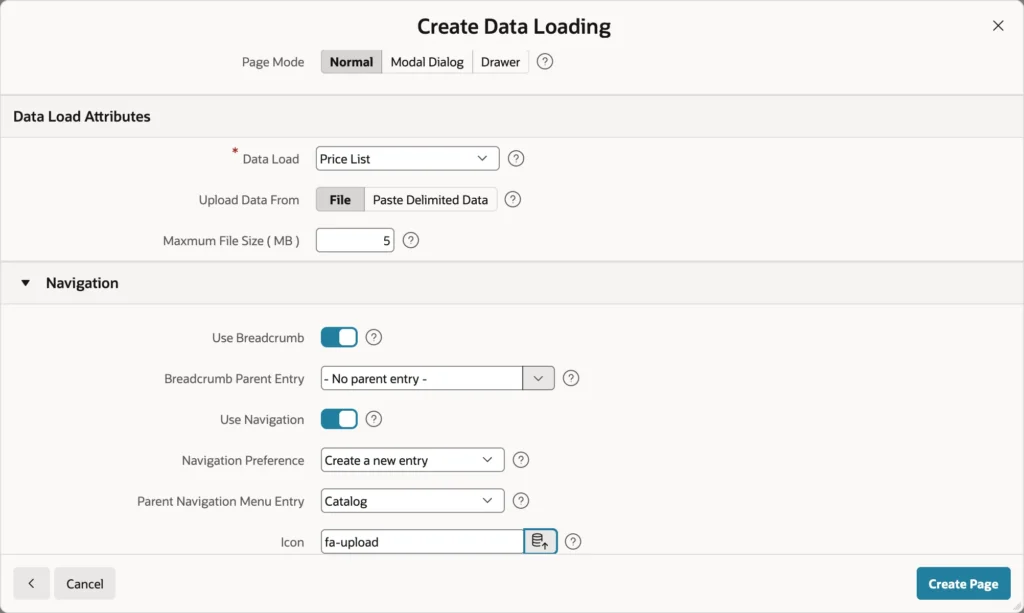 Creating a Data Loading page in Oracle APEX