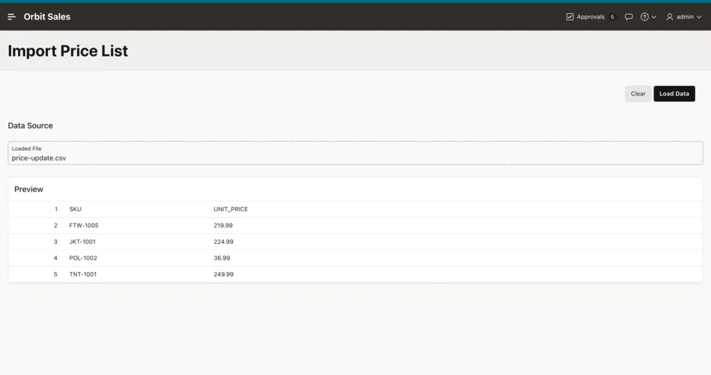 Previewing file rows before loading them in Oracle APEX