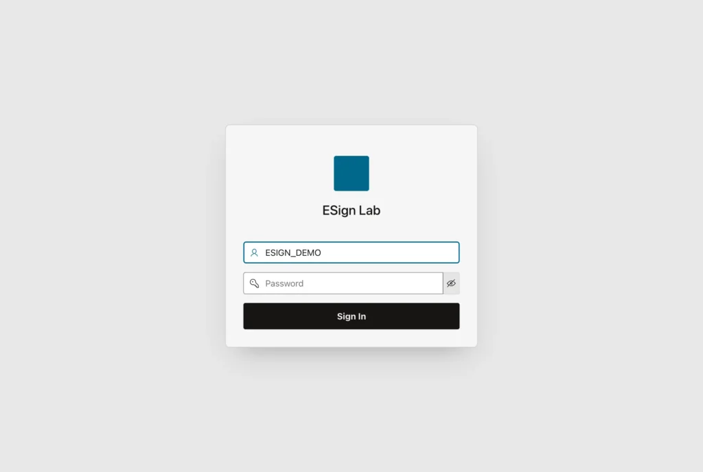 ESign Lab sign-in page
