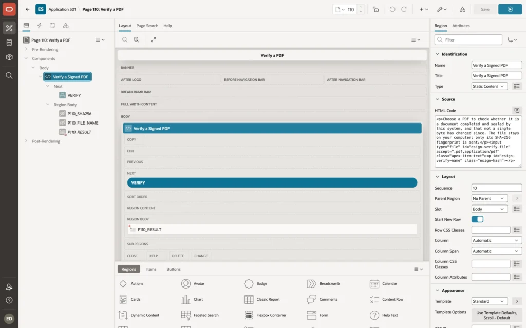 Page Designer showing page 110