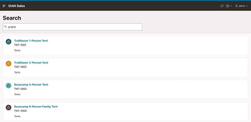 A search prefix limiting results to one source in Oracle APEX
