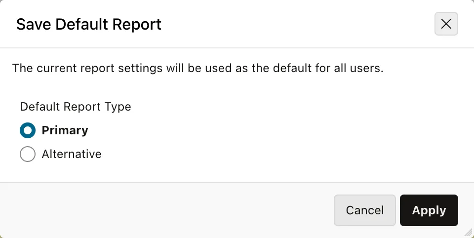 Saving default report settings in an Oracle APEX interactive report