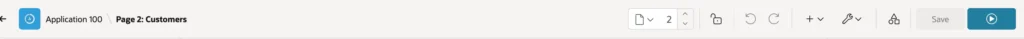 The Page Designer toolbar in Oracle APEX