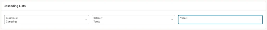 Three cascading select lists in an Oracle APEX page