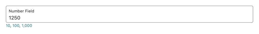 Quick pick links below a number field in Oracle APEX